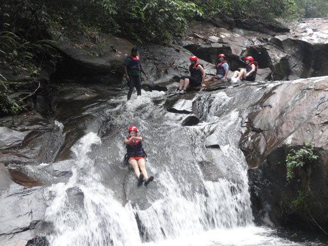 Waterfall abseiling